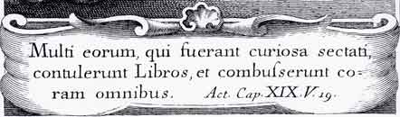 Particolari del frontespizio inciso di un Index librorum prohibitorum pubblicato nel 1763